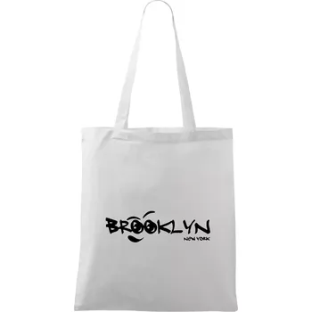 Brooklyn úsměv - Taška bavlněná - 42 x 38 cm ( Bílá )