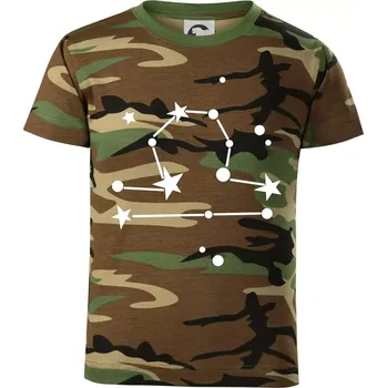 Chlapecké oblečení Souhvězdí - Libra - Váhy - Dětské maskáčové triko - 134 cm/8 let ( Hnědý maskáč )