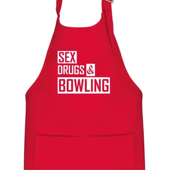 Kuchyňská zástěra Sex drugs bowling - Dětská zástěra na vaření - Univerzální velikost ( Červená )