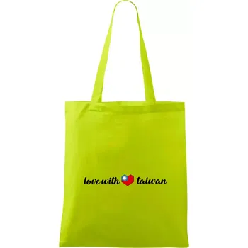 Love with Taiwan - Taška bavlněná - 42 x 38 cm ( Limetková )