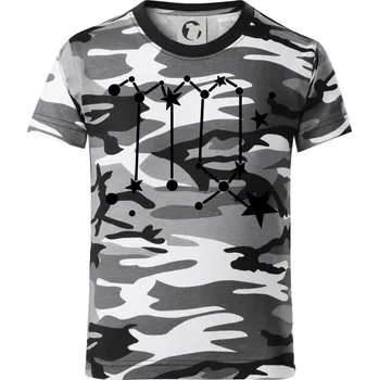 Chlapecké tričko Souhvězdí - Virgo - Panna - Dětské maskáčové triko - 146 cm/10 let ( Šedý maskáč )