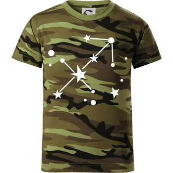 Souhvězdí - Sagittarius - Střelec - Dětské maskáčové triko - 122 cm/6 let ( Zelený maskáč )