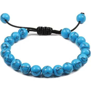 Náramek Elegantní minerální náramek s korálky z lávového kamene | pánský náramek, korálkový náramek - 8 Černá borovice-modrá