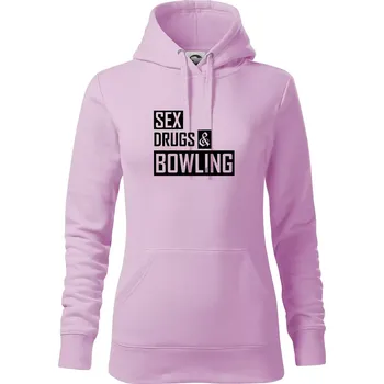 Dámská mikina Sex drugs bowling - Mikina dámská Cape s kapucí - S ( Orchid )