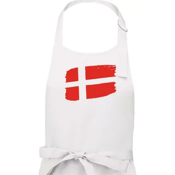 Kuchyňská zástěra Dánsko vlajka - Pánská zástěra na vaření - Univerzální velikost ( Bílá )