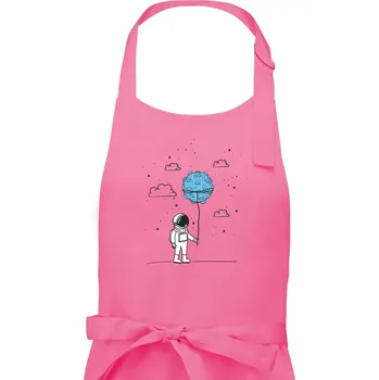 Kuchyňská zástěra Astronaut s balónkem - Pánská zástěra na vaření - Univerzální velikost ( Růžová )