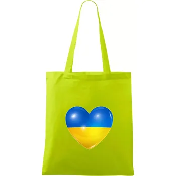 Ukrajina srdce vlajka - Taška bavlněná - 42 x 38 cm ( Limetková )