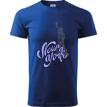 Pánské tričko New York Lettering - Triko extra velké (5-8XL) - 6XL ( Královská modrá )