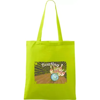 Bowling plakát - Taška bavlněná - 42 x 38 cm ( Limetková )