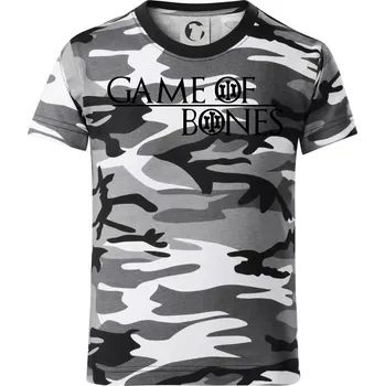 Game of bones - Dětské maskáčové triko - 104-110cm / 3-4 roky ( Šedý maskáč )