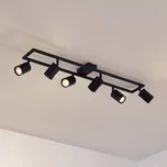Lindby Stropní bodové světlo Bravius, černé, 6 žárovek, železo černá 6 x 10 W LED - Doprava zdarma