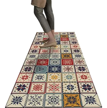 Koberec Protiskluzový koberec 40x60 cm Kuchyňská rohožka Retro dlaždicový vzor Savý koberec do koupelny Předsíně Obýváku Bytová dekorace