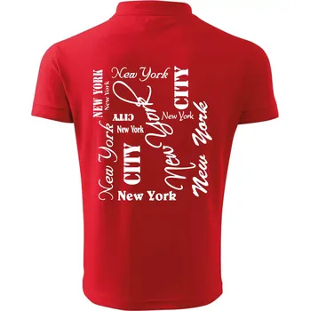 Pánská košile New York City font - Polokošile pánská Pique Polo 203 - S ( Červená )