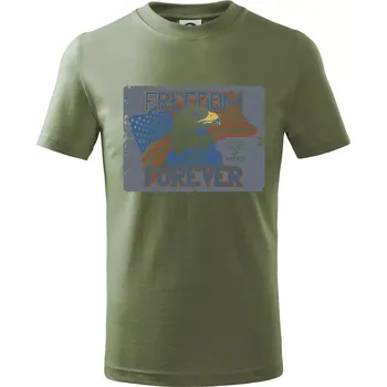 Chlapecké tričko Freedom forever USA - Tričko dětské bavlněné - 158 cm/12 let ( Khaki )