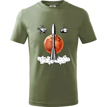 Chlapecké tričko Raketoplán Mars - Tričko dětské bavlněné - 158 cm/12 let ( Khaki )