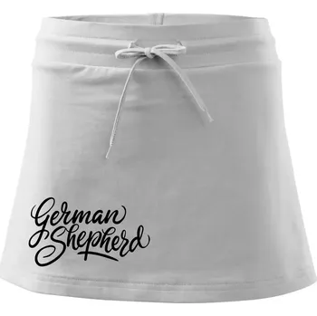 Dámská sukně German shepherd - nápis okrasny - nápis okrasný - Sportovní sukně - two in one - XS ( Bílá )
