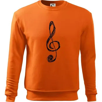 Pánská mikina Houslový klíč kreslený - Mikina Essential pánská - XL ( Oranžová )
