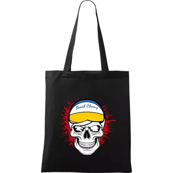 Nákupní taška Beach volejbal lebka - Taška bavlněná - 42 x 38 cm ( Černá )