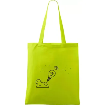 Žárovka vesmír - Taška bavlněná - 42 x 38 cm ( Limetková )