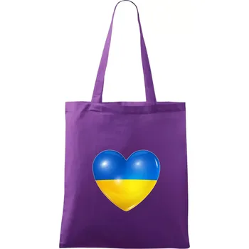 Ukrajina srdce vlajka - Taška bavlněná - 42 x 38 cm ( Fialová )