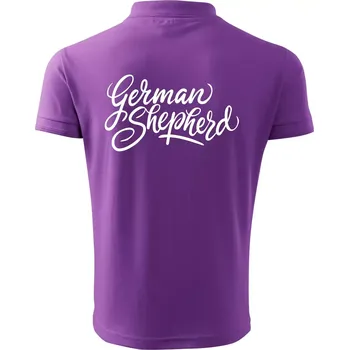 Pánská košile German shepherd - nápis okrasny - nápis okrasný - Polokošile pánská Pique Polo 203 - 5XL ( Fialová )