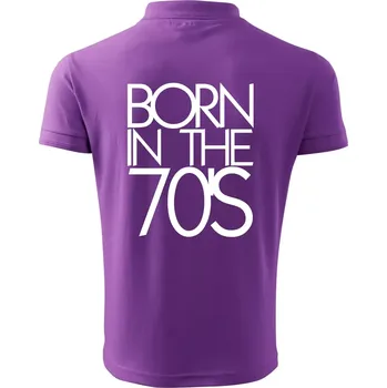 Pánská košile Born In The 70's - Polokošile pánská Pique Polo 203 - 4XL ( Fialová )