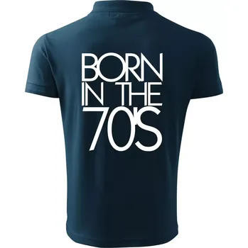 Pánská košile Born In The 70's - Polokošile pánská Pique Polo 203 - 4XL ( Námořní modrá (velmi tmavá - téměř černá) )