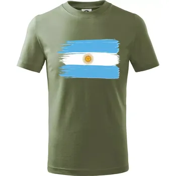 Argentina vlajka kreslená štětkou - Tričko dětské bavlněné - 134 cm/8 let ( Khaki )