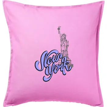 Polštář New York Lettering - Polštář 50x50 - 50x50 - Pouze potah ( Růžová )