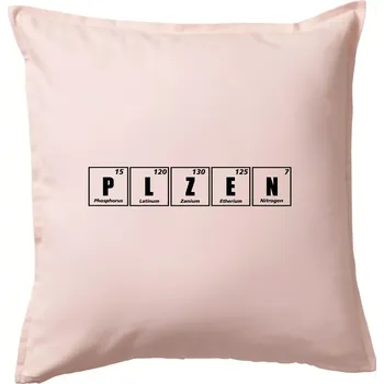 Polštář Periodická tabulka Plzeň - Polštář 50x50 - 50x50 - Pouze potah ( Světle růžová )