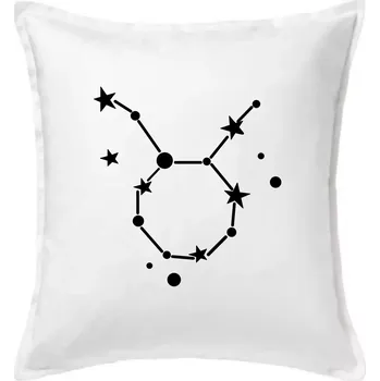 Polštář Souhvězdí - Taurus - Býk - Polštář 50x50 - 50x50 - Včetně výplně ( Bílá )