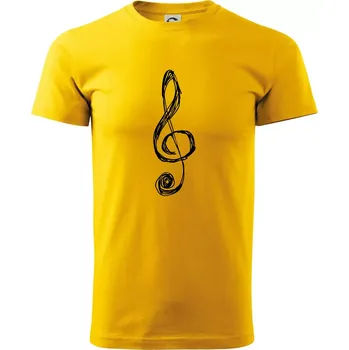 Pánské tričko Houslový klíč kreslený - Triko extra velké (5-8XL) - 6XL ( Žlutá )