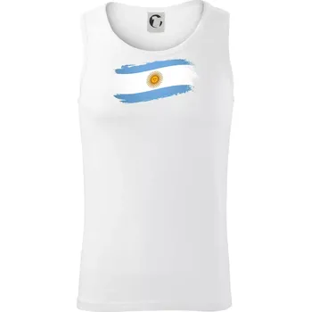 Argentina vlajka okousaná - Tílko pánské Core - L ( Bílá )