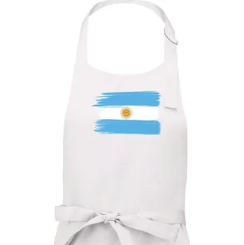 Kuchyňská zástěra Argentina vlajka kreslená štětkou - Pánská zástěra na vaření - Univerzální velikost ( Bílá )