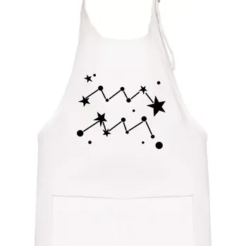 Kuchyňská zástěra Souhvězdí - Aquarius - Vodnář - Dětská zástěra na vaření - Univerzální velikost ( Bílá )