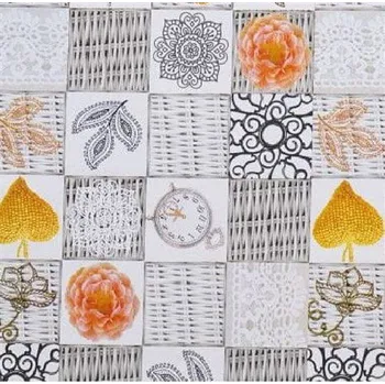 ubrus Ubrus PVC návin 20 m proutí šedé s květy a srdíčky MIS247