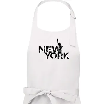 Kuchyňská zástěra New York retro - Pánská zástěra na vaření - Univerzální velikost ( Bílá )
