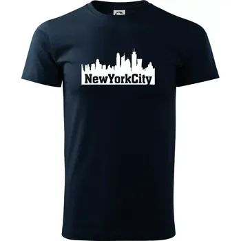 Pánské tričko New York City silueta - Triko extra velké (5-8XL) - 6XL ( Námořní modrá (téměř černá) )