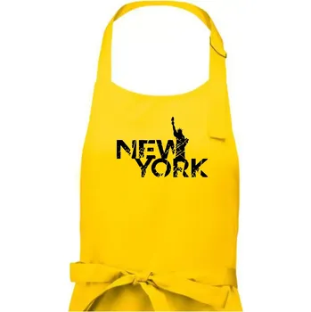 Kuchyňská zástěra New York retro - Dámská zástěra na vaření - Univerzální velikost ( Žlutá )