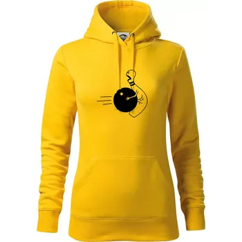 Dámská mikina Koule vs kuželka - Mikina dámská Cape s kapucí - S ( Žlutá )