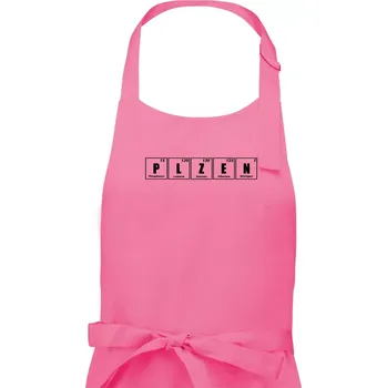 Kuchyňská zástěra Periodická tabulka Plzeň - Pánská zástěra na vaření - Univerzální velikost ( Růžová )