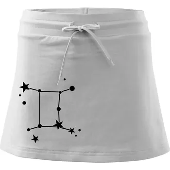Dámská sukně Souhvězdí - Gemini - Blíženci - Sportovní sukně - two in one - XS ( Bílá )