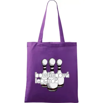 Nákupní taška Bowlingová legenda - Taška bavlněná - 42 x 38 cm ( Fialová )
