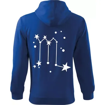 Pánská mikina Souhvězdí - Scorpio - Štír - Mikina s kapucí na zip trendy zipper - M ( Královská modrá )