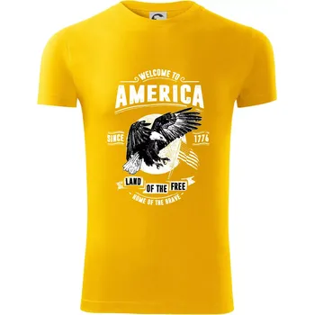 Pánské oblečení Welcome To America - Viper FIT - Pánské zůžené tričko - M ( Žlutá )