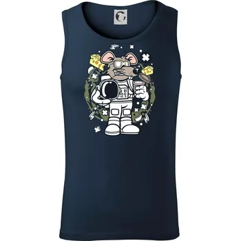 Myš kosmonaut komiks - Tílko pánské Core - S ( Námořní modrá (velmi tmavá - téměř černá) )