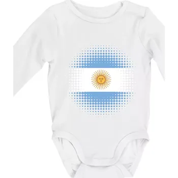 Kojenecký body Argentina vlajka tečkovaná - Body kojenecké s dlouhým rukávem - Dlouhý r. do 3 měs ( Bílá )