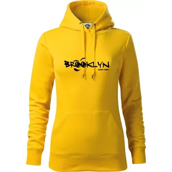 Dámská mikina Brooklyn úsměv - Mikina dámská Cape s kapucí - M ( Žlutá )