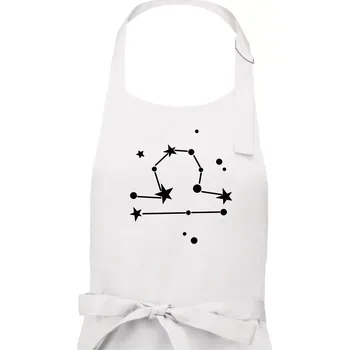 Kuchyňská zástěra Souhvězdí - Libra - Váhy - Pánská zástěra na vaření - Univerzální velikost ( Bílá )