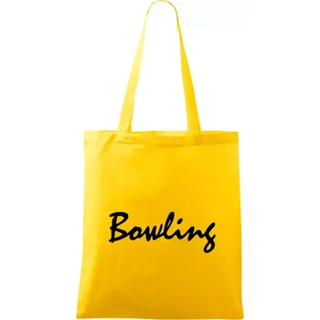Nákupní taška Bowling nápis psací - Taška bavlněná - 42 x 38 cm ( Žlutá )